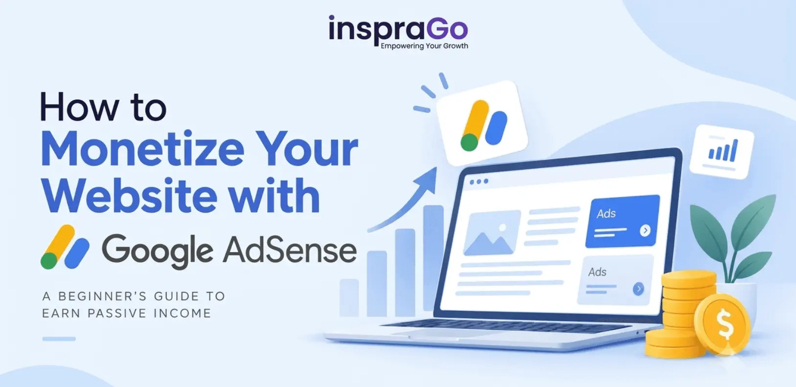 this is a banner image of a article that tells how to ear money using google adsense