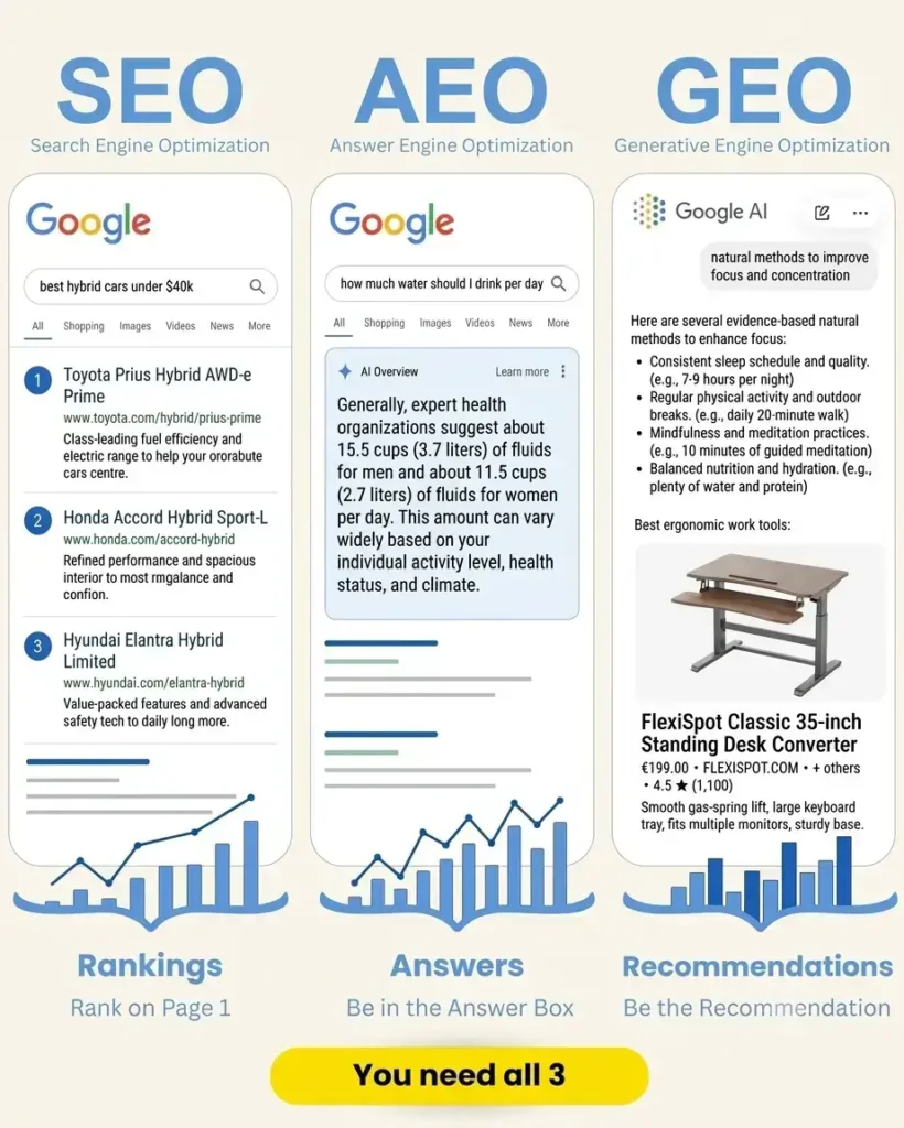 what is seo geo aeo